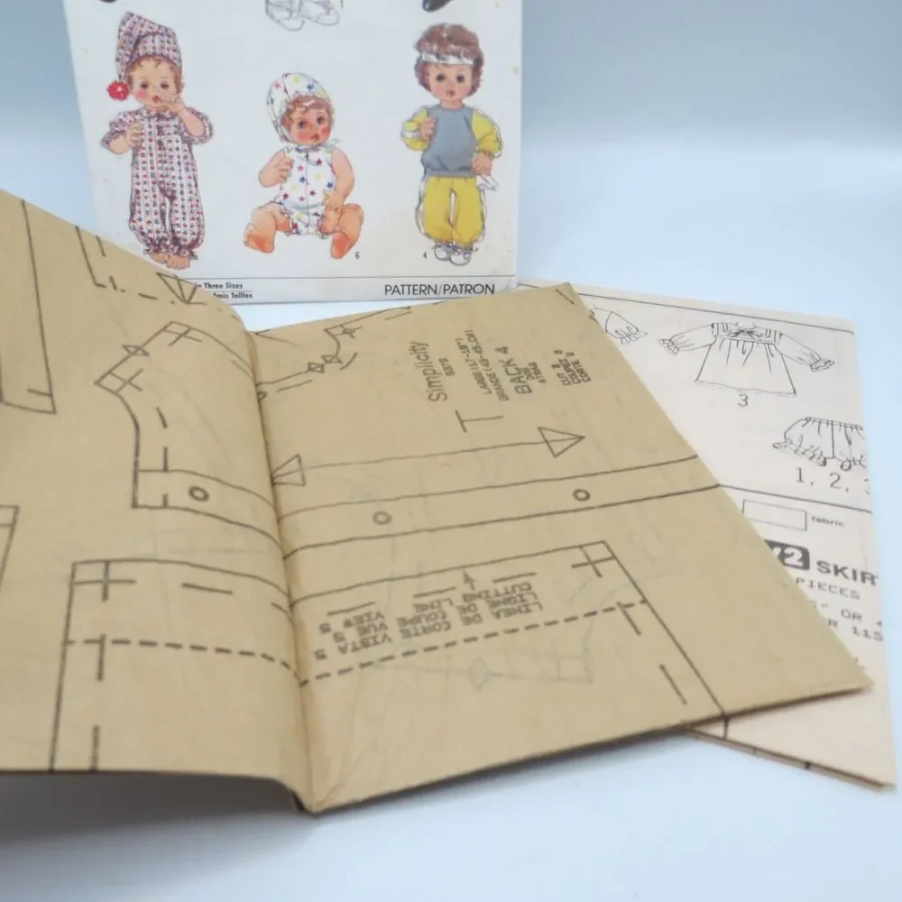 Simplicity 8376 Baby Doll Wardrobe Clothes Pattern Sm Med Lg 13-18